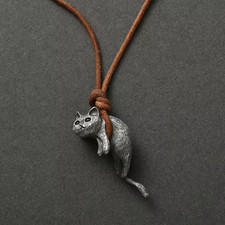 Cat Pendant Necklace Your Cat Master Couple Necklace Creative Personality Jewelr