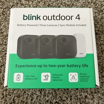 (3 Pack) Blink Outdoor 4 Battery Powered Camera w/ Sync Module