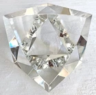 Steuben Crystal 'Pyramid Block' #8413B 1980 Lloyd Atkins -Signed Geometric Glass