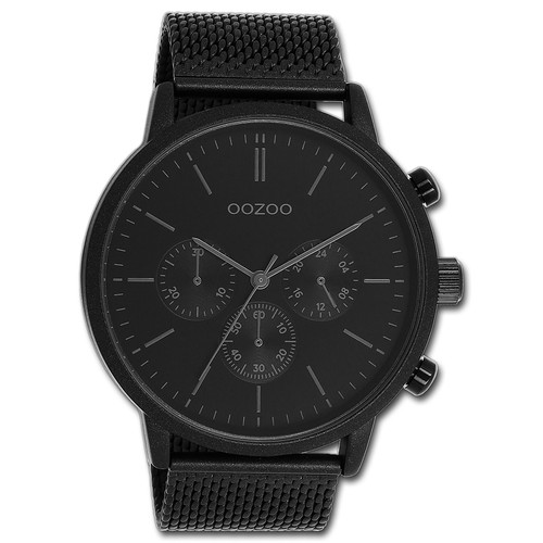 Akzent Moda Uomo Bracciale Orologio Nero Argento Oro Analog Data