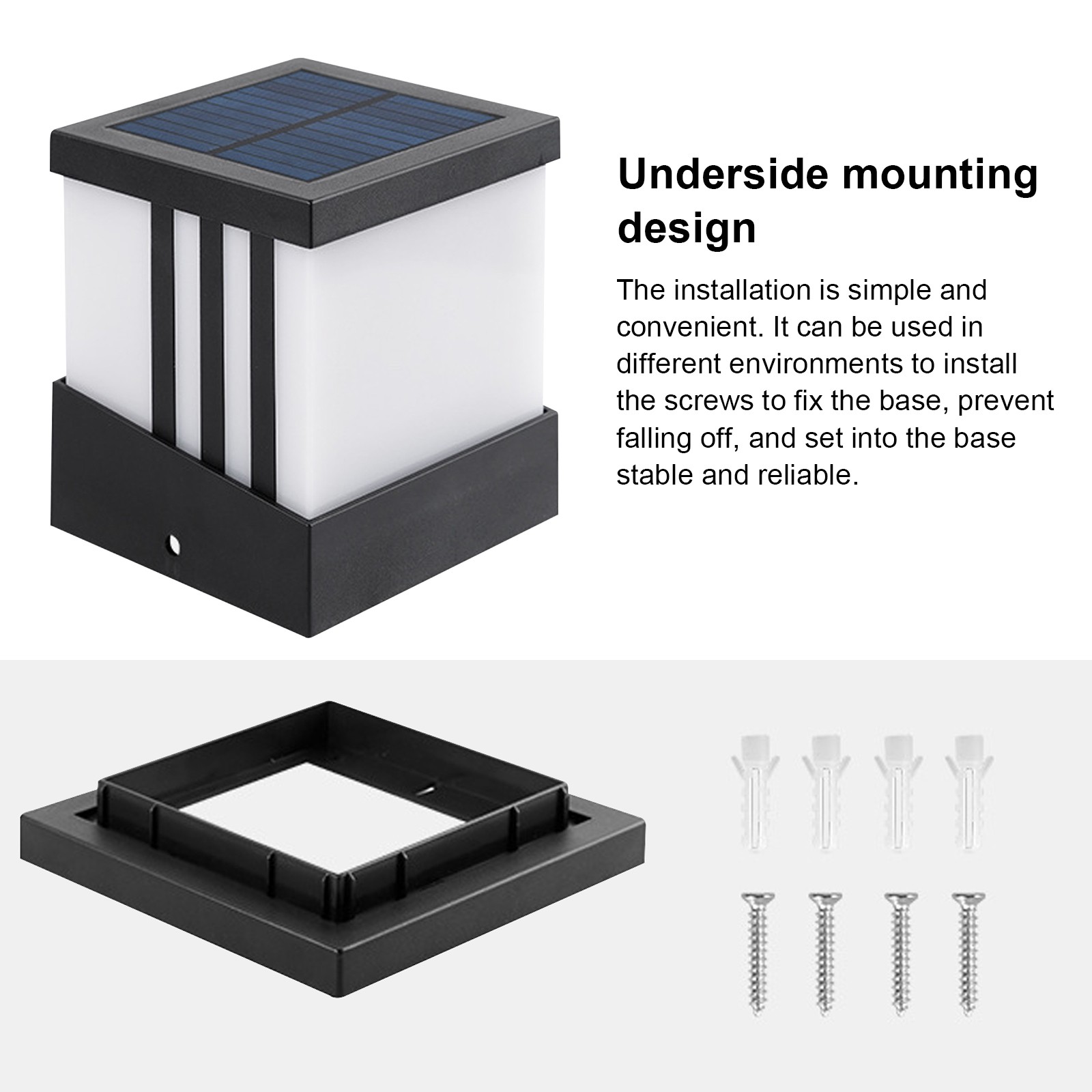 Solar Post Light 3 Color Temperature IP65 Waterproof LED Deck Fence Light For