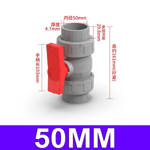 PVC Ball Valve Double Union Solvent Weld ID 20~63MM Pond Fish Koi Pipe Fitting - Picture 22 of 26