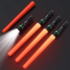 4 Pack Traffic Wand 16 Inch LED Traffic Flashlight Orange Safety Signal Baton