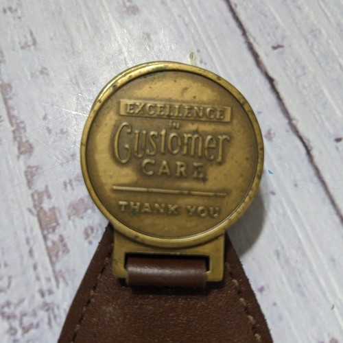 Vintage Shell Oil Company Schlüsselanhänger Auszeichnung Rohhaut/Metall - Bild 3 von 7