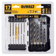 DeWalt Black  Gold High Speed Steel Impact Ready Drill Bit Set Hex Shank 17 pc