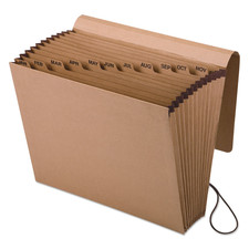 Kraft Expanding File with Flap, Jan.-Dec. Index, 12x10, Brown, 1 Box