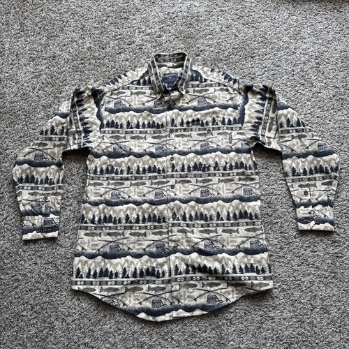 Vintage Vintage Woolrich Flanellhemd Herren Große L Angeln Langarm hellbraun Knöpfe - Bild 1 von 21