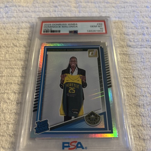 2025 PANINI DONRUSS WNBA 89 DOMINIQUE MALONGA HOLO PSa 10 Rated Rookie Storm  - Afbeelding 5 van 13