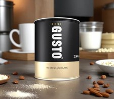 Pure Gusto Hot White Chocolate Drink 2KG Tub Brand New