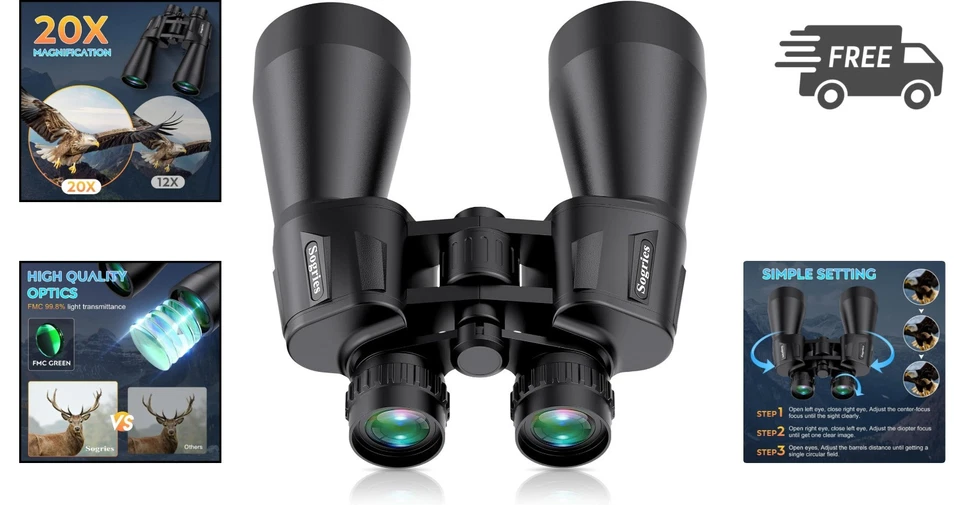 20x60 Binoculars for Adults Waterproof Fog Proof High Powered Bird Watching H... - Image 2 of 4