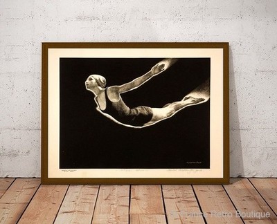Swan Dive Swimming Vintage Sport Poster