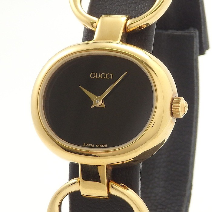 GUCCI 1600 GF Black Quartz Ladies Watch Pre-Owned Luxury Timepiece