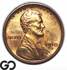 1910-S Lincoln Cent Wheat Penny Better Date, Tough In MS