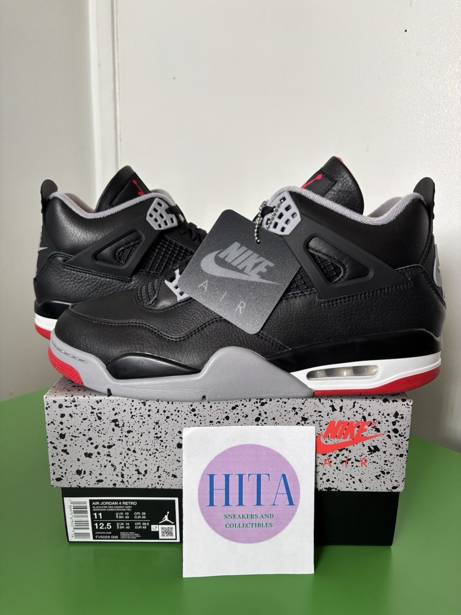 Size 11 - Air Jordan 4 Retro Bred Reimagined 2024 Black Varsity