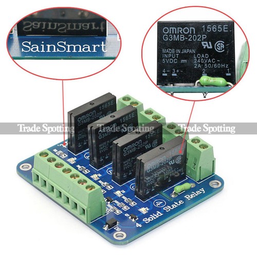 SainSmart 4 Channel 5V Solid State Relay Module OMRON SSR AVR DSP Arduino - Imagen 4 de 6