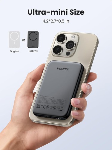 Power Bank Magnetisch 5000mAh kabellos USB-C Schnellladefunktion klein - 第 6/11 張圖片