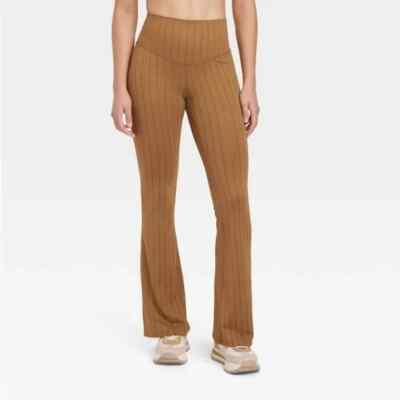 JoyLab SIZE M BROWN STRIPE STRETCH FLARE LEGGINGS-LIST $34