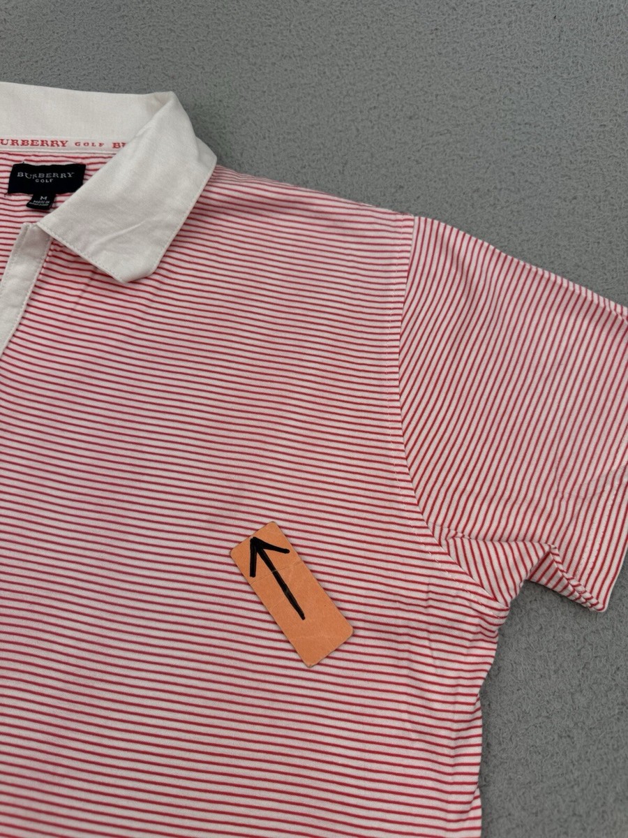 BURBERRY GOLF クイックドライ レッドシャツ BURBERRY GOLF 半袖 ポロシャツ ロゴ刺繍 LLサイズ レッド