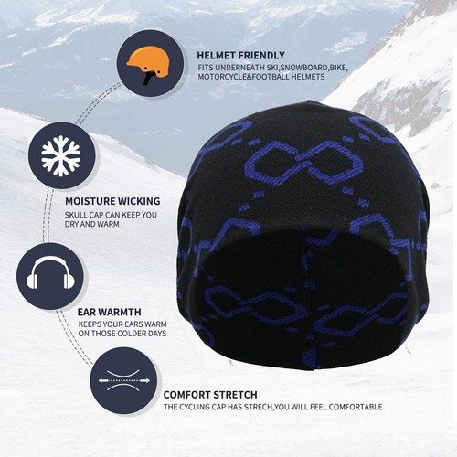 Winter Warm Skull Cap Under Helmet Liner Outdoor Ski Beanie Hat for Cold Weather - 第 5/62 張圖片