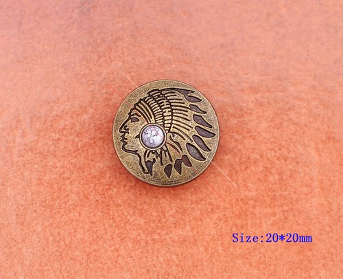 20x Brass Indian Head Leathercraft Turquoise Snap Button Closures Connector - Picture 12 of 55