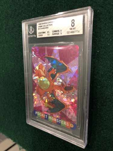 Japanese: CHARIZARD - CRACKED ICE Pocket Monsters Anime Collection 1998 BGS 8 - Picture 4 of 5