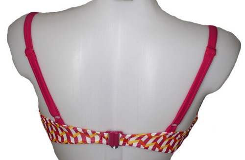 BIKINI CLEO BY PANACHE OBERTEIL BALCONNET CINDY PINK WEISS ZICKZACK 80 CUP D - Bild 2 von 2