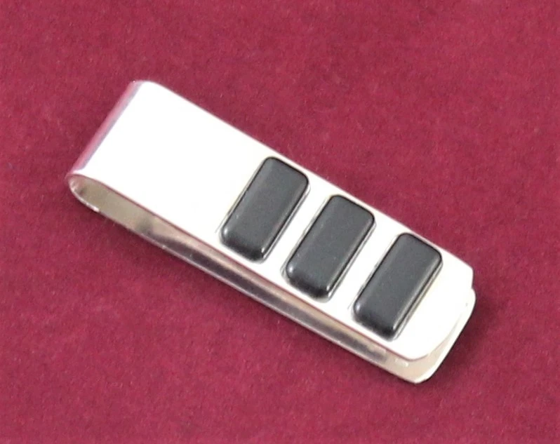 Ferma soldi Argento 925 Massiccio con Ebano Gioiello Uomo Made in Italy - Immagine 2 di 4