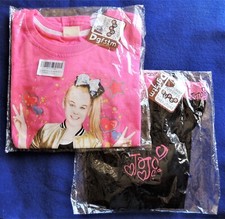 Girls Jojo Siwa Rose Pink T-Shirt  Black Pants w/ Hearts Size 5 X-Small 120cm 