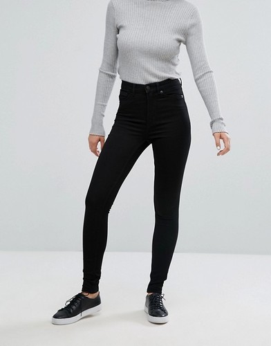 Monki Women Oki Slim/Skinny High Waist Black Deluxe jeans Sizes W24 to W34  | eBay