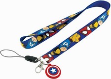 Marvel MONOGRAM Captain America Lanyard Keyring with Shield Dangle
