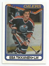ESA TIKKANEN 1990-91 TOPPS CARD MINT CONDITION EDMONTON OILERS
