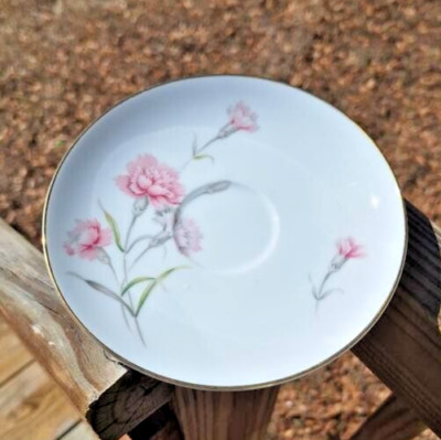 Vintage Royal Court Pink Carnation Saucer 5 3/4'' Gold Trim Japan Replacement