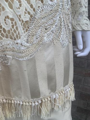 Vtg Rare Gianfranco Ferre blouse skirt jacket silk heavy lace embroidered HTF - Picture 23 of 23