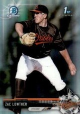 2017 Bowman Draft Chrome Refractor SP BDC94 Zac Lowther Rookie Baltimore Orioles