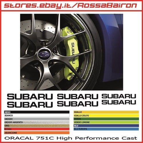 KIT 6 SUBARU BRAKE CALIPER BRAKE CALIPERS DECALS STICKERS STICKERS eBay