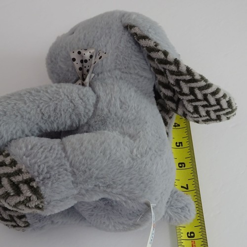 Hug and Luv Plush Gray Bunny Rabbit Stuffed Animal Toy Polka Dot Bow  - Bild 4 von 8