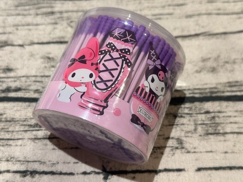 Cute Hello Kitty Kuromi Cotton Swabs Bud Purple Pink Travel Kit Container Cute - Picture 16 of 18