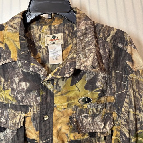 Mossy Oak Men's XL Camo button front shirt / Jacket treklite nylon pockets - Picture 4 of 11