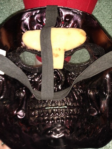 Spirit Halloween Black Hard Plastic Skeleton Mask Spooky Scary Dress Up - Picture 12 of 12