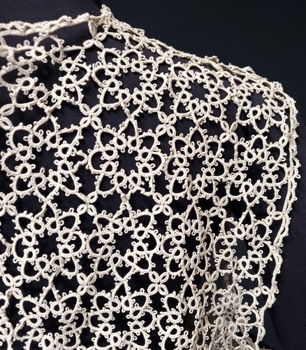 Antique tatted lace vest top waistcoat handmade vintage blouse sleeveless jacket - Picture 8 of 9