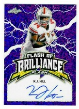 K.J. Hill 2020 Leaf Flash FLASH OF BRILLIANCE PURPLE AUTO RC /25 OSU Chargers