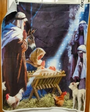 Christmas Nativity Digital Panel by David Textiles btp