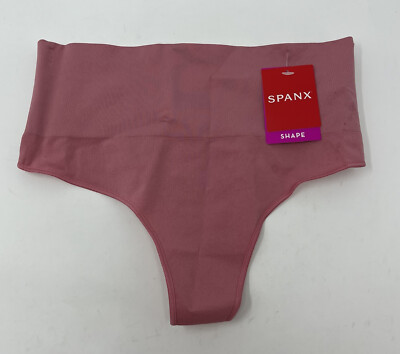 NWT SPANX SS0815 Women's Sz S Everyday Shaping Panties Thong Rose Pink