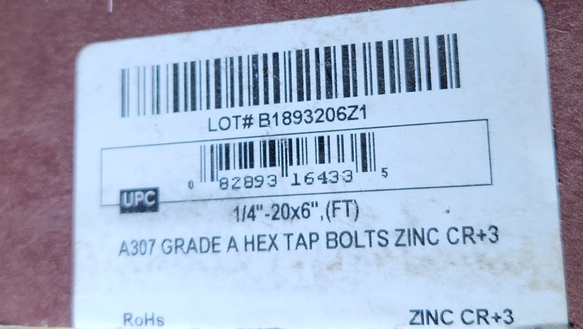 Bulloni Per Hobbistica 200 Bulloni Testa Esagonale 1/4-20 X 2" A307 Zincati - Perfetti Per Rubinetti E Lavori Idraulici Bulloni Zincati - Foto 12