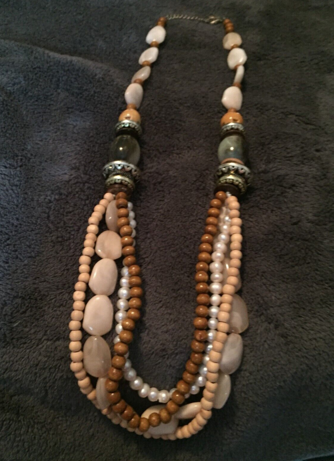 Stone Necklace multi stranded - image 1