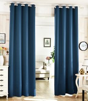 2X Gardine Blickdicht ÖSenschal Vorhang Schal 135X225Cm Dunkelblau Vh5866Dbl-2