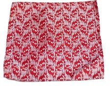 Umberto Algodon Red Silver Pearl Scroll Woven Silk Pocket Square 75 Retail New