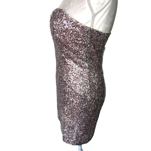 Nasty Gal Helix Dress Womens Size Medium Bodycon Lavender Pink Party Sequin Mode - Picture 5 of 12