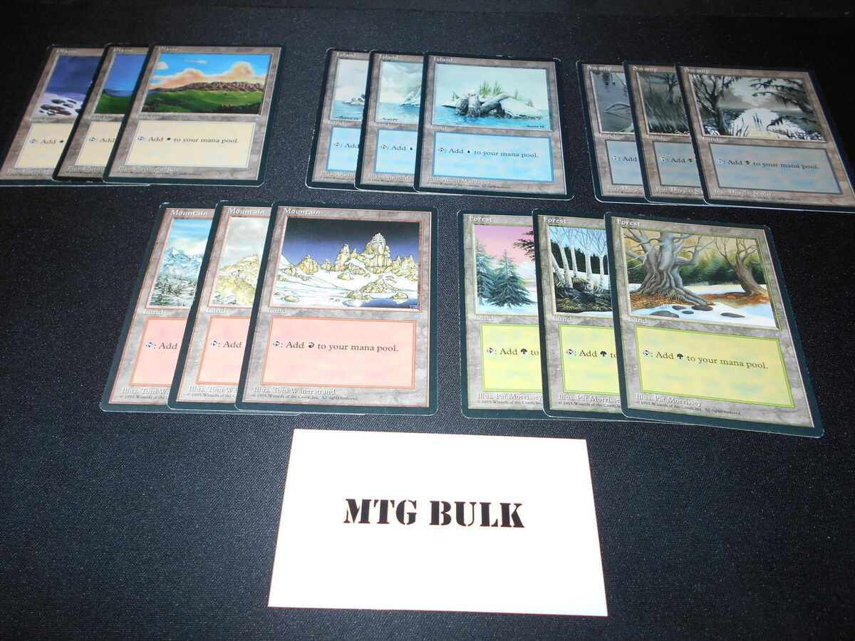 15 Basic Land - ICE AGE - 1x of each art - MP/SP - Magic MTG 15 Basic Land - ICE AGE - 1x of each art - MP/SP - Magic MTG