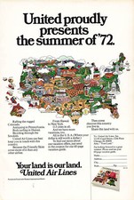United Airlines Print Ad Vintage Airline Advertising Travel Transportation 1972